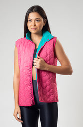 Colete Pufado Rosa/Azul