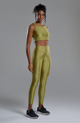 Calça Metalic Cós V Verde