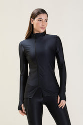 Blusa com Zíper Reflexos Preto