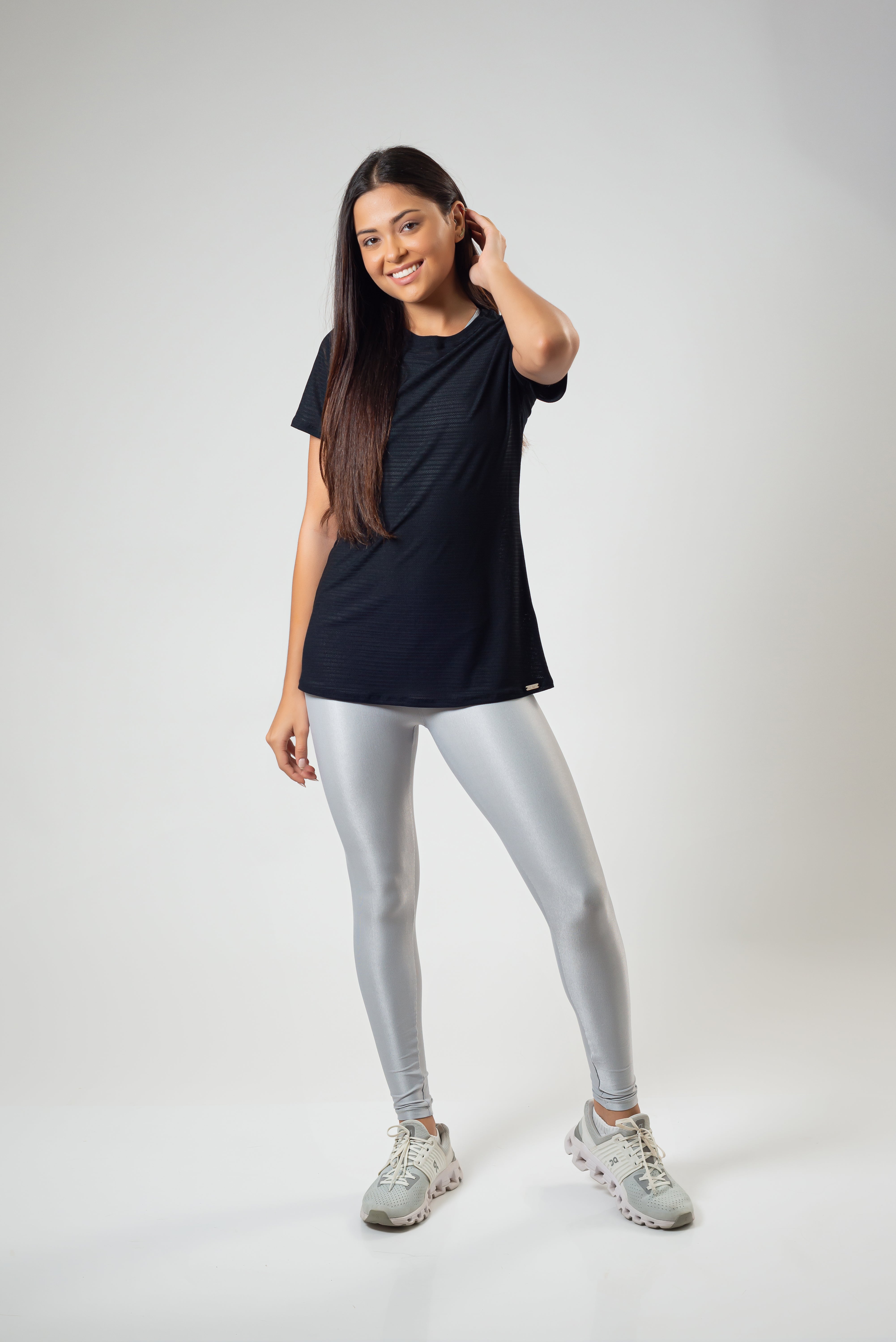 Camisa Alongada Dry Line Preta