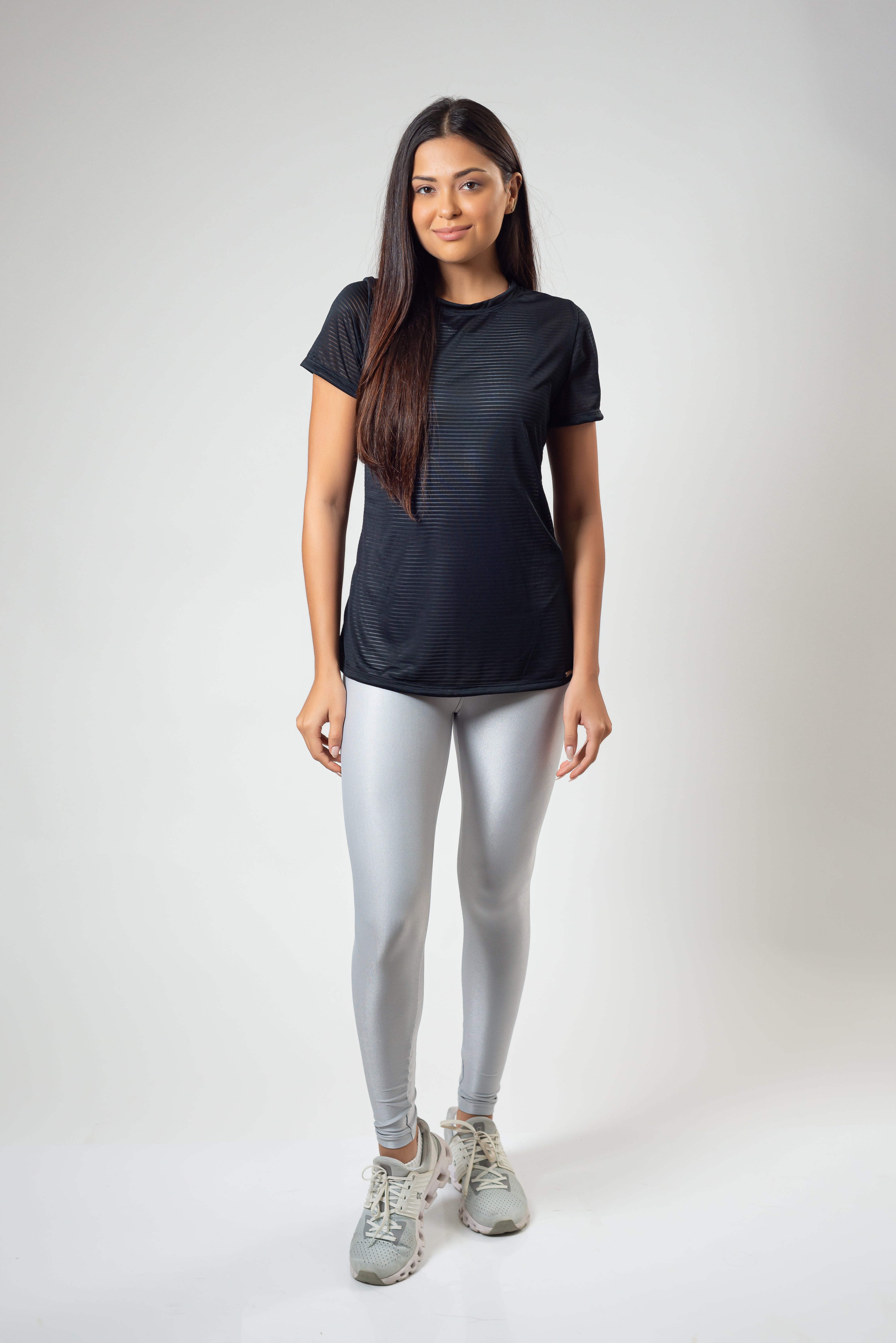 Camisa Alongada Listras Preta