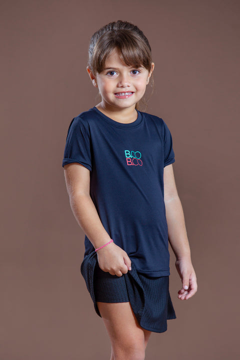 Camisa Feminina Infantil Fluida Preta