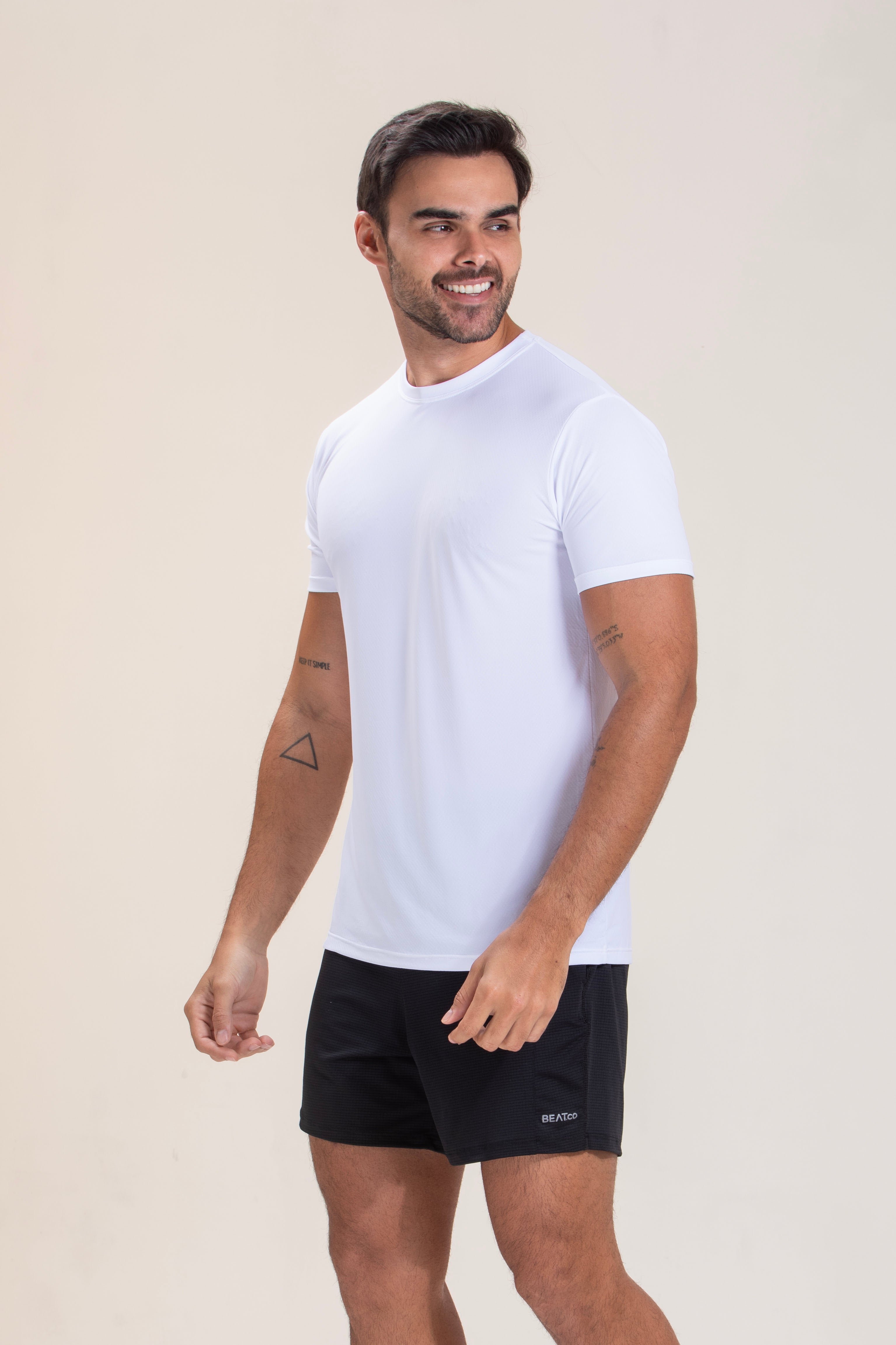 Camisa Masc Crepe Beat Costas - Branca