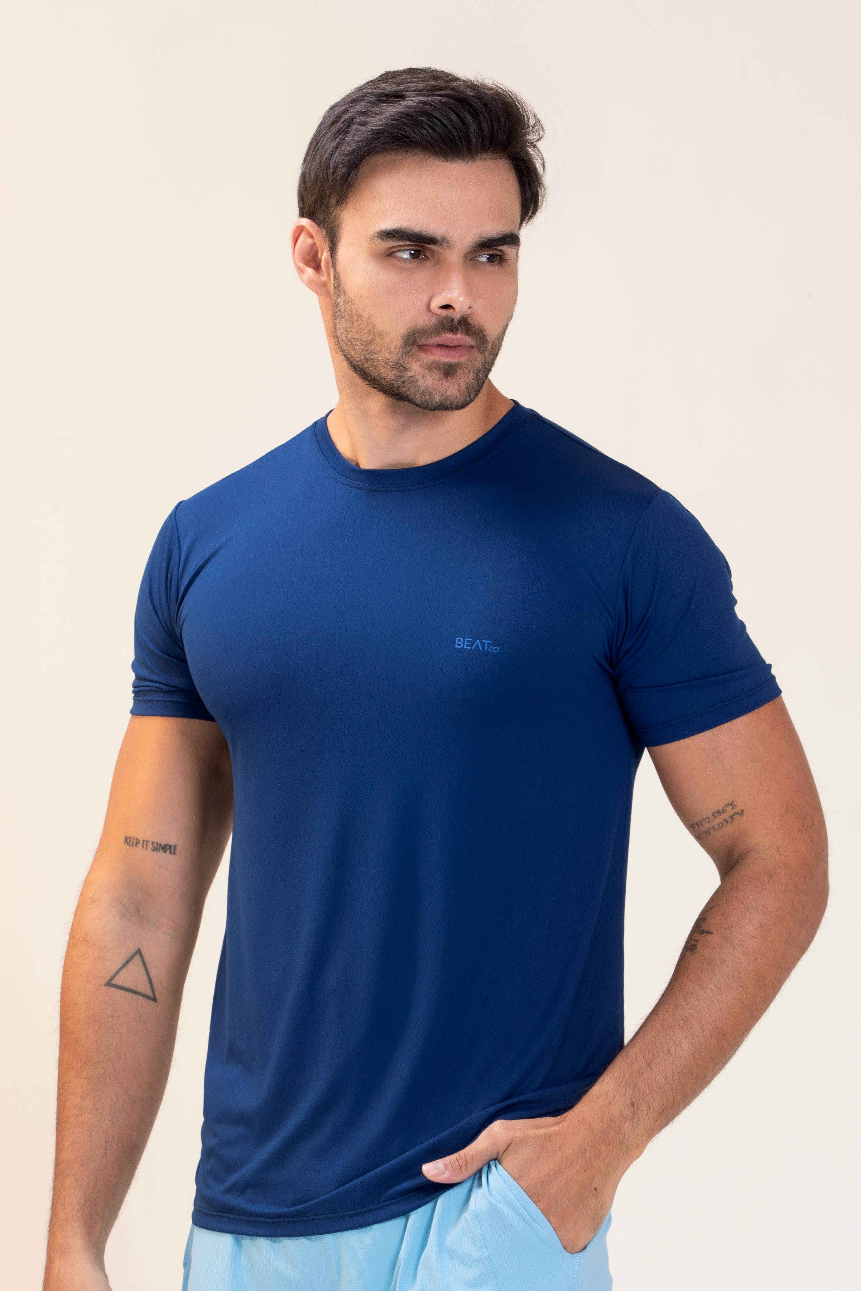 Camisa Masc Crepe Beat Frente - Marinho