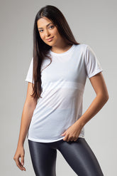 Camisa Meia Lua Listras Branca