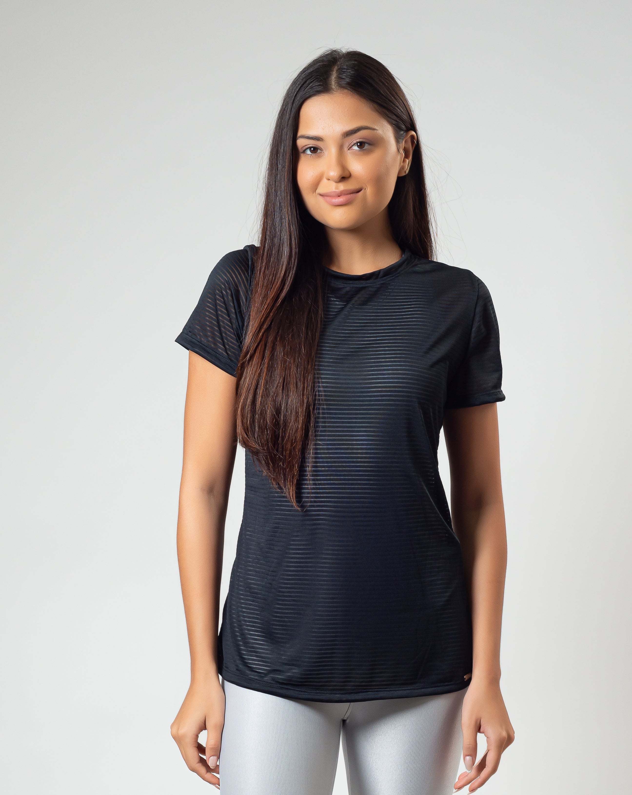 Camisa Meia Lua Listras Preta