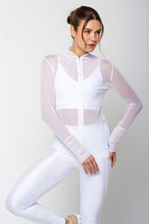 Casaco Manga Longa Tule Branco