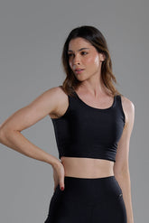 Top Metalic Alongado Preto